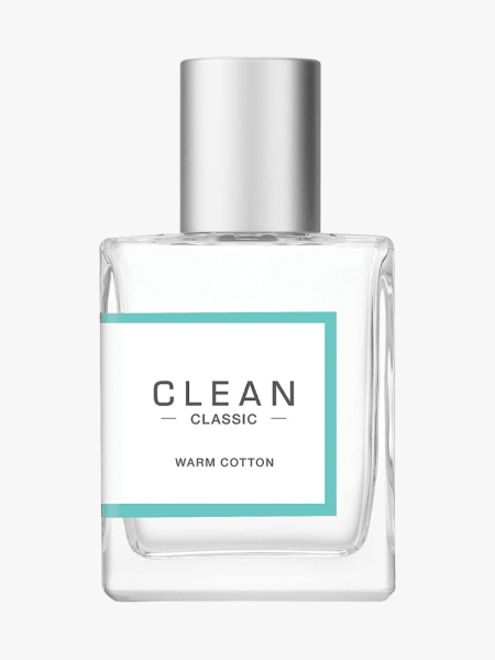 CLEAN CLASSIC Warm Cotton in branded component on a light gray background